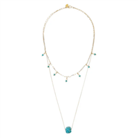 Collana Etrusca Donna in Argento Turchese WSET00699TUR - WSET00699TUR